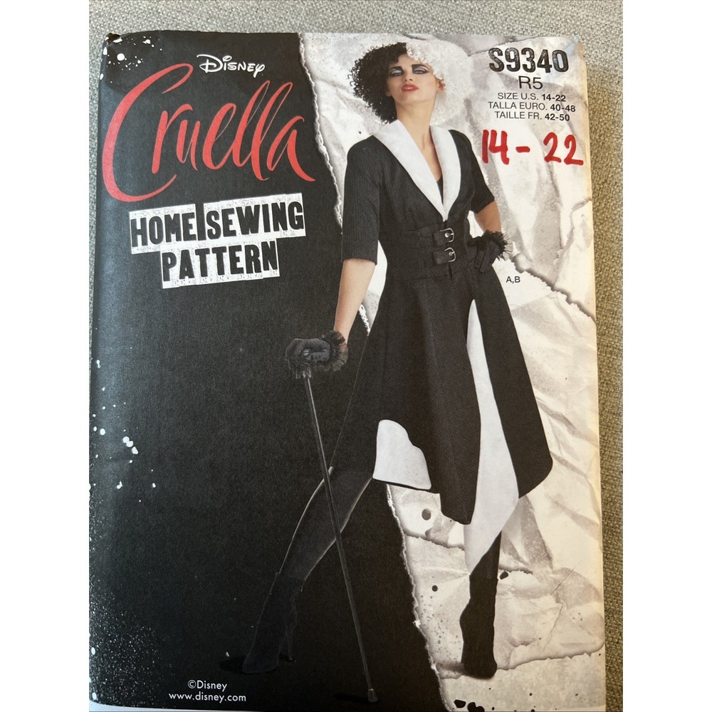 Simplicity S9340 Disney Cruella Costume Pattern Uncut FF Sizes 6-14